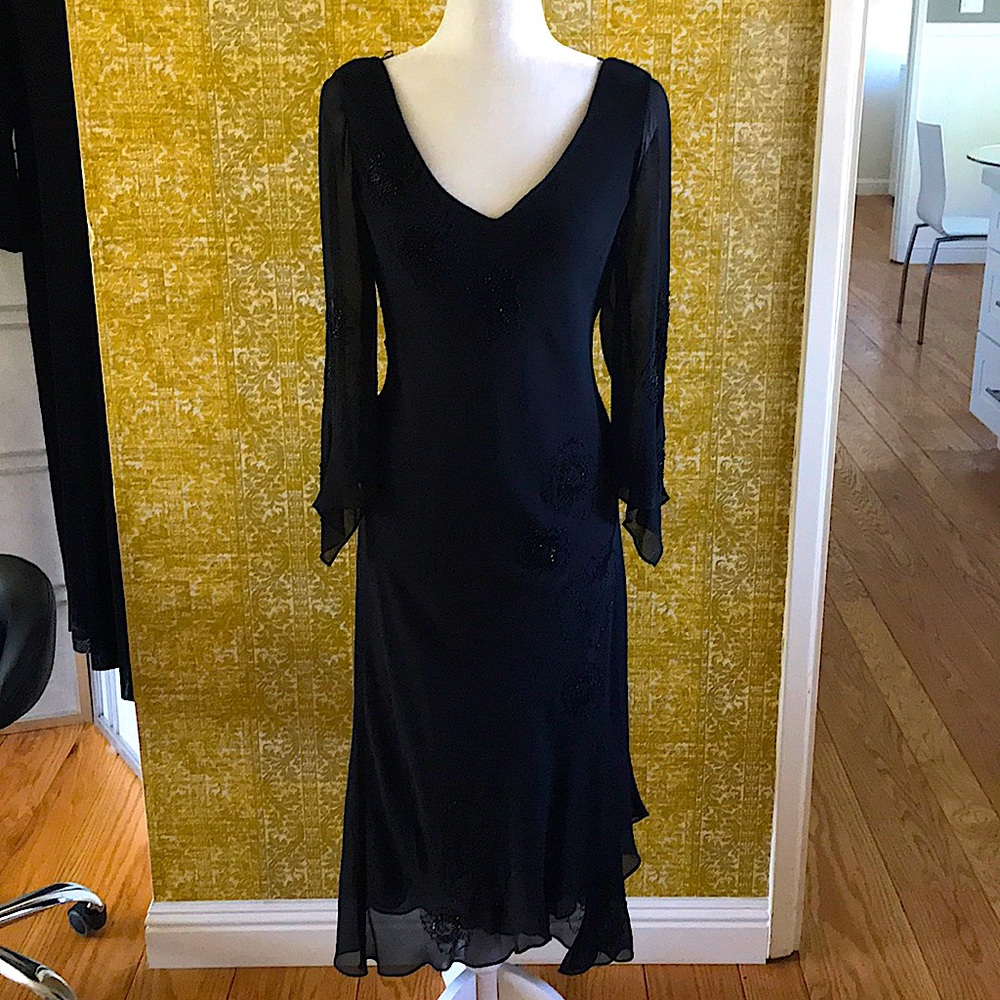 Vintage | beaded 100% silk evening gown